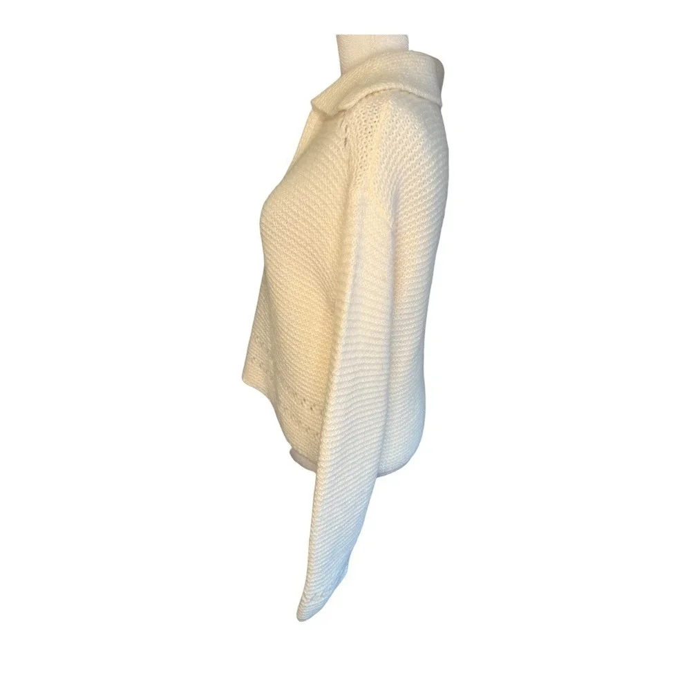 ASOS DESIGN Cream Textured Collared Knit Sweater Pullover Women US‎ 2